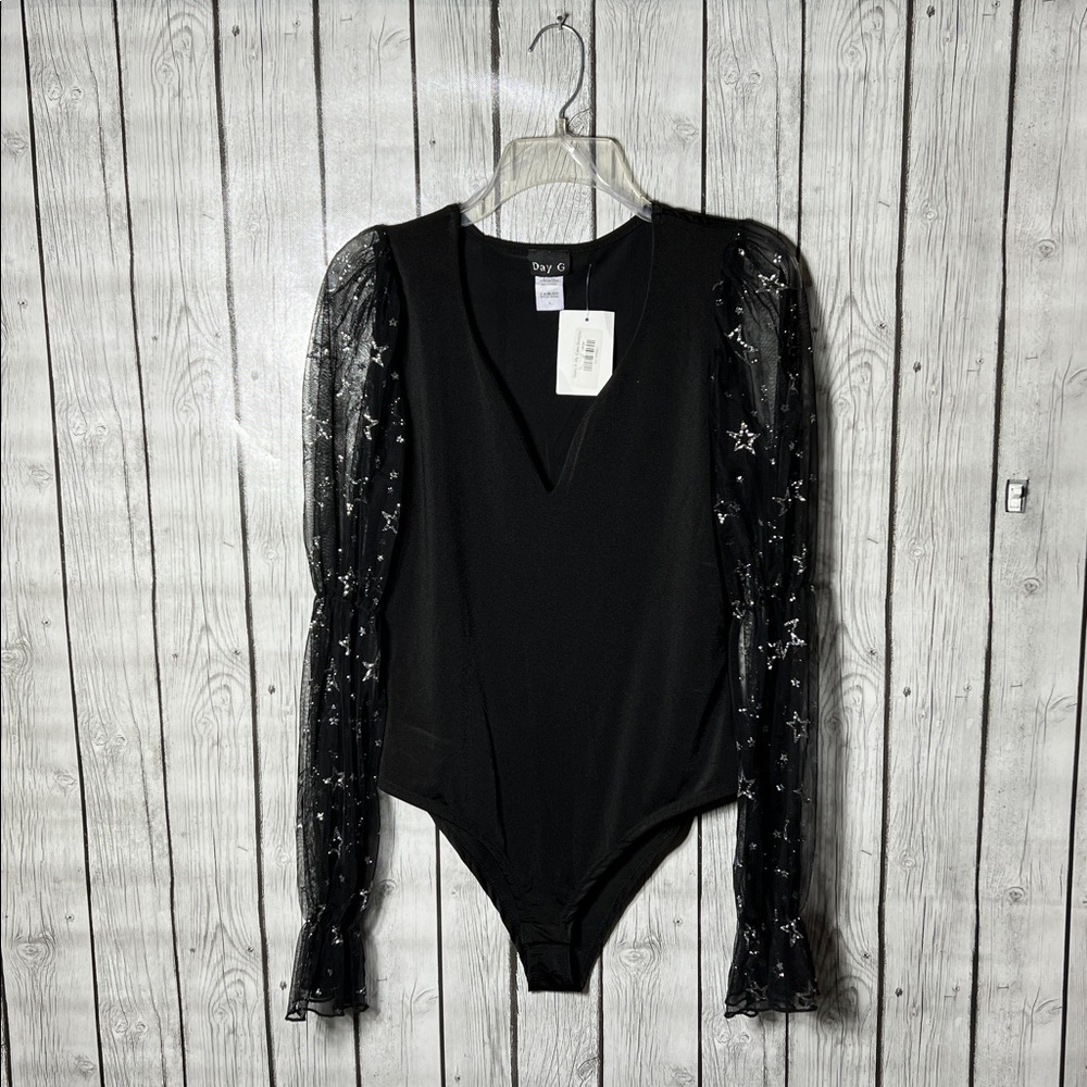 Day G black stars in my eyes bodysuit size Large